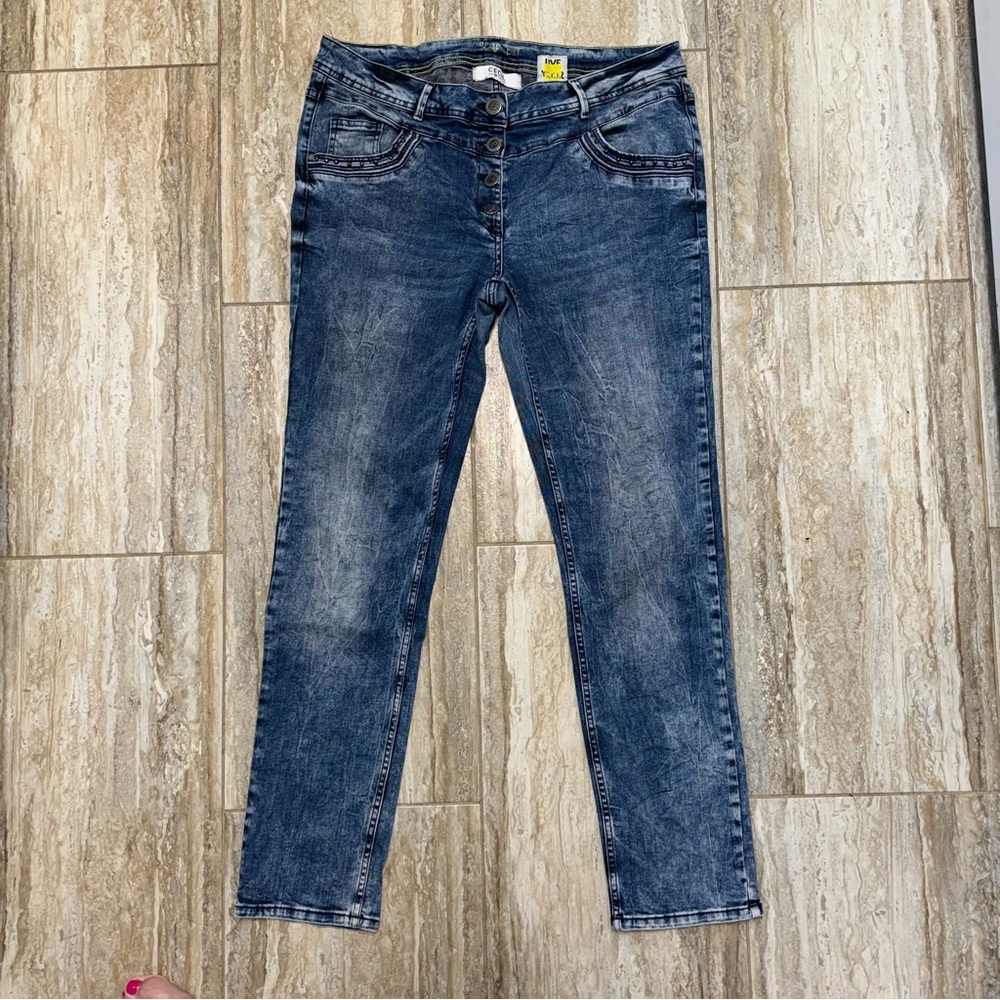 CECIL Scarlett Womens Size 32 Denim Jeans Slim Leg Mid Rise Length 31/32